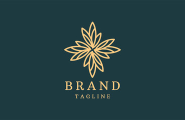 leaf and flower logo design Elegant Luxurious Pattern Motif
