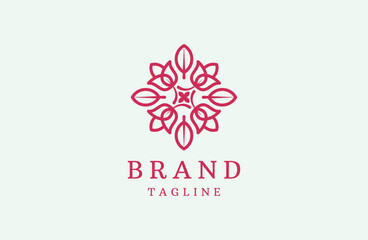leaf and flower logo design Elegant Luxurious Pattern Motif