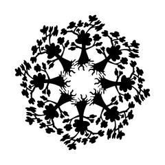 Black tribal mandala element illustration design. Perfect for tattoos, icons, background elements and wallpapers, stickers