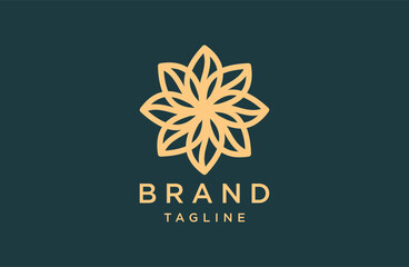 leaf and flower logo design Elegant Luxurious Pattern Motif