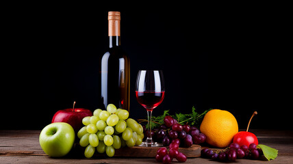 Obraz premium French Elegance: Wine and Grapes