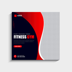 Gym fitness social media post and web banner template
