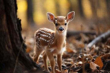 Cute spotted baby deer