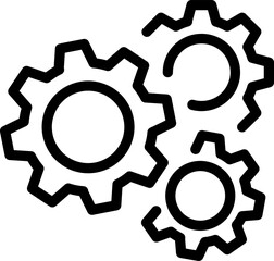Linear gear icon as concept of business management