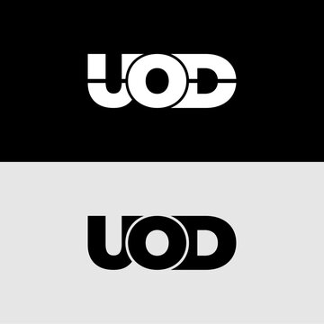 Set letter UOD logo monogram typhography initial