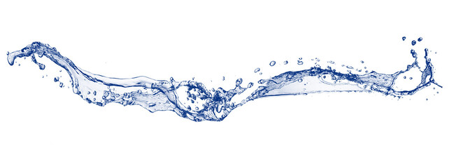 抽象的な青い波と水しぶきの3dイラスト