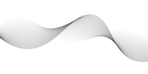 Fototapeta premium Abstract White and black wavy lines and geometric design and modern grid background . Geometric design. parallel lines pattern and Digital landscape for presentations. parallel lines pattern.
