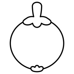 illustration of a mangosteen. tropical fruit icon