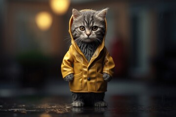 Cat wearing human clothes