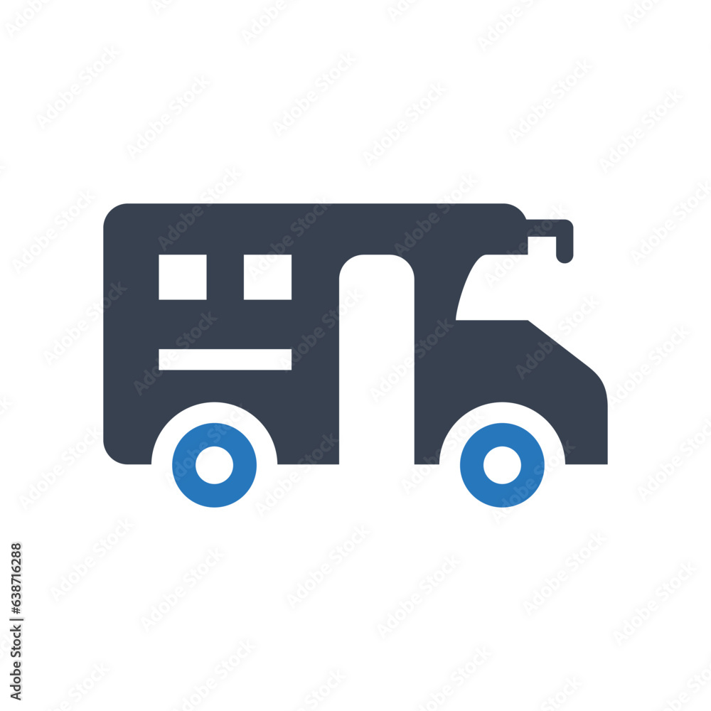 Wall mural school bus vehicle vector icon