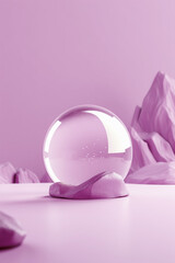 crystal ball on the purple landscape background