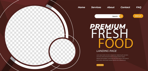 Fast food restaurant menu social media marketing web banner template design. Pizza, burger and healthy food business online promotion flyer with abstract background, 