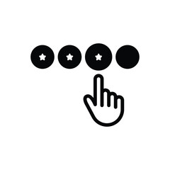 Black solid icon for rating 