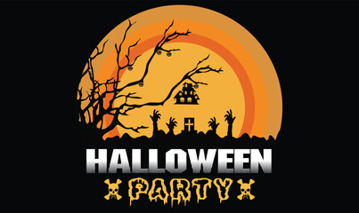 Halloween Party T Shirt Design