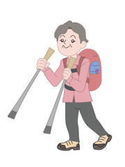 老人　シニア　運動　ハイキング