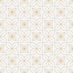 Geometric floral seamless patterns. gray and gold vector backgrounds. Damask vector ornaments
