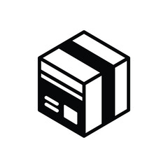 Black solid icon for box 