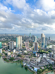 Fototapeta na wymiar city skyline view from Colombo Lotus Tower