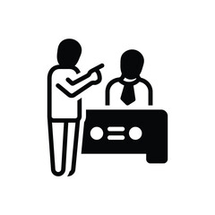 Black solid icon for threats