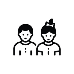 Black solid icon for children 
