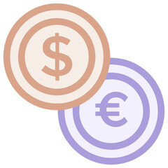 Money exchange payment icon symbol vector image. Illustration of the dollar currency coin graphic design image