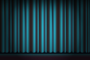 Blue curtain background for Product Display 