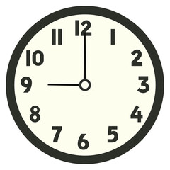 Nine O'clock flat illustration