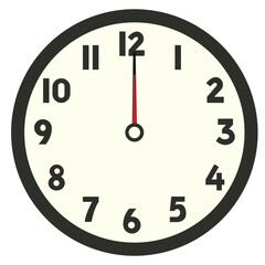 Twelve O'clock flat illustration