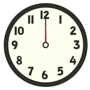 Twelve O'clock flat illustration