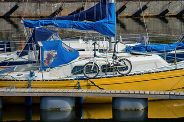 Yachts in the port. Yacht travel.