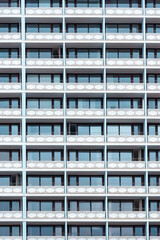 Hotel front view facade, background full frame