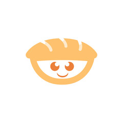 bread boy logo food design vector.