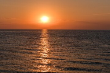 Colorful cloudy sky at sunset. Gradient color. Sky texture, abstract nature background.