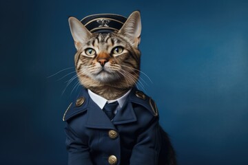Cute cat wearing like pilot