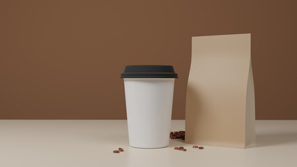 Paper coffee cup mock-up. Package mockup design for branding