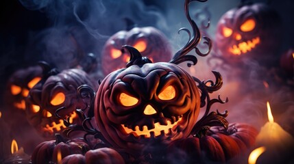 Naklejka premium Halloween Background Generated with Ai Tool
