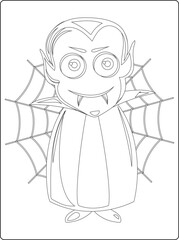 Halloween coloring pages for kids with hand drawn black color pumpkin sketch illustration