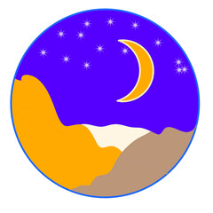 sea ​​waves and the moon