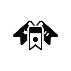 Black solid icon for bookmarks 