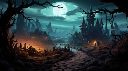 Halloween Back Drop Theme Generated with AI tool