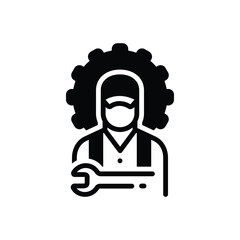Black solid icon for technician 