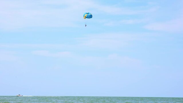 Parasailing is a popular pastime in many resorts around the world. The active form of relaxation.