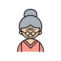 Elderly woman icon