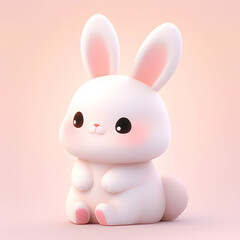 Obraz na płótnie Canvas Cute little bunny with a funny expression