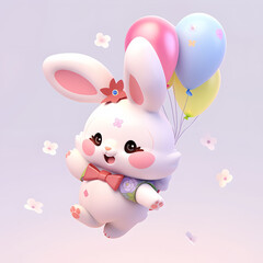 Obraz na płótnie Canvas Cute little bunny with a funny expression