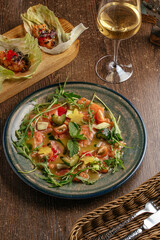 salmon carpaccio with citrus sauce