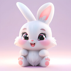 Cute little bunny with a funny expression