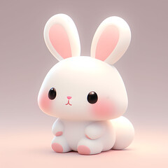 Cute little bunny with a funny expression