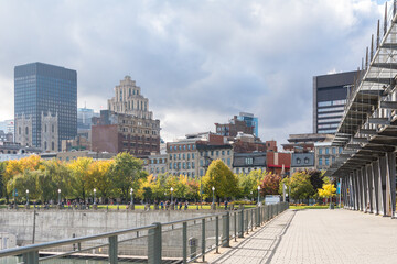 Vibrant skyline of downtown Montreal, Canada.