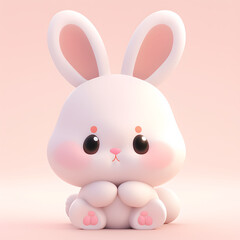 Obraz premium Cute little bunny with a funny expression